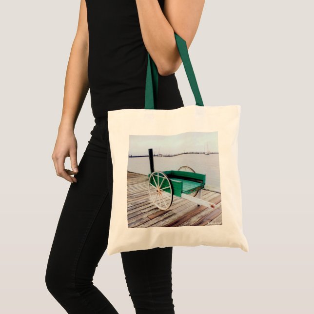 'The Green Cart' Budget Canvas Tote Bag (Front (Product))