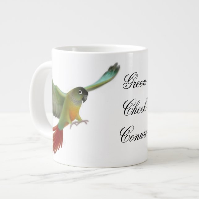 The Green Cheek Conure Customizable Mug (Front Left)