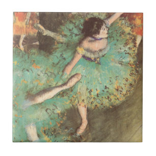 The Green Dancer by Edgar Degas, Vintage Ballet Tile