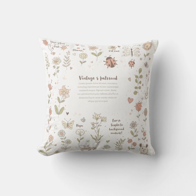 The Green Doodle Planet: Where Dreams Take Root Throw Pillow (Front)