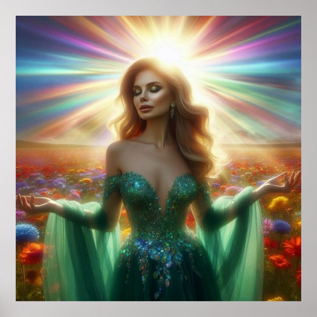 The Green Dress Large 40x40 Wall Poster (Front)