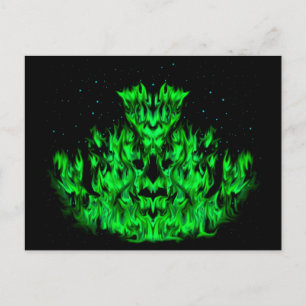 The green Flame Monster in The Starlight Sky Postcard