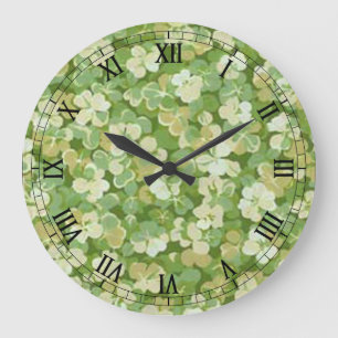 The Green Garden Round Roman Numerals Clock