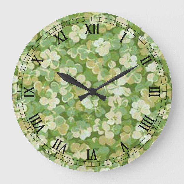 The Green Garden Round Roman Numerals Clock (Front)