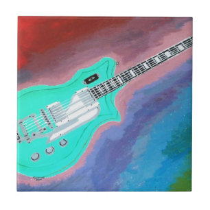 The green guitar decorative tile