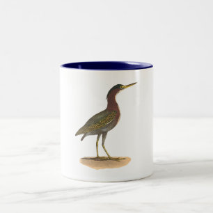 The Green Heron, or Poke (Ardea virescens) Two-Tone Coffee Mug
