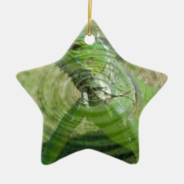The Green Iguana Ceramic Ornament (Front)