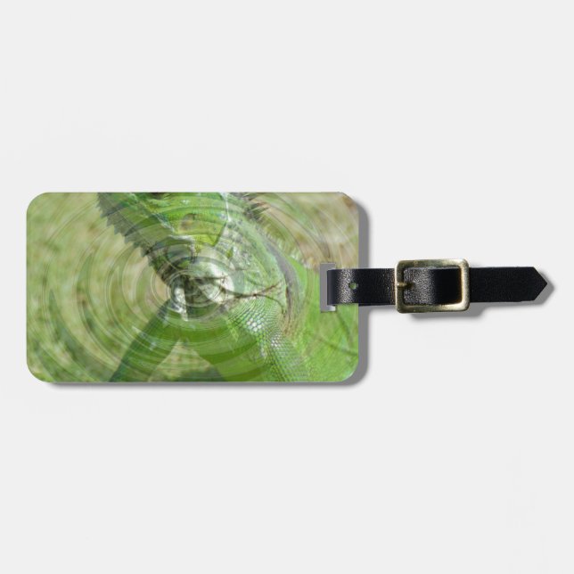 The Green Iguana Luggage Tag (Front Horizontal)