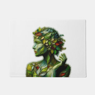 The Green Lady - White Background Doormat