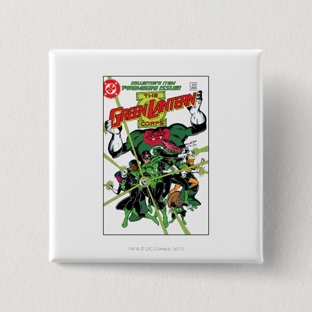 The Green Lantern Corps 2 Inch Square Button (Front)