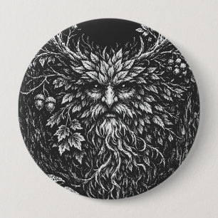 The Green Man by BurnsInHell 4 Inch Round Button
