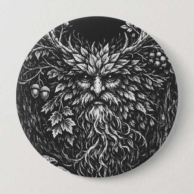 The Green Man by BurnsInHell 4 Inch Round Button (Front)