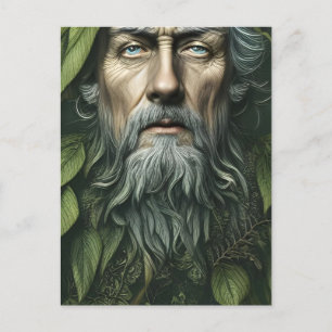 The Green Man Folklore Deity Digital Art Postcard