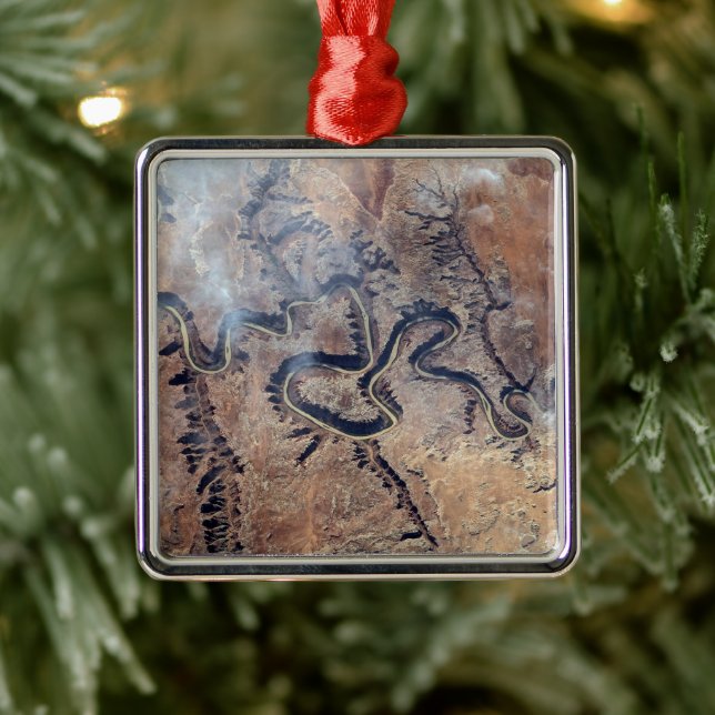 The Green River And Its Tributary Canyons In Utah Metal Ornament (Tree)