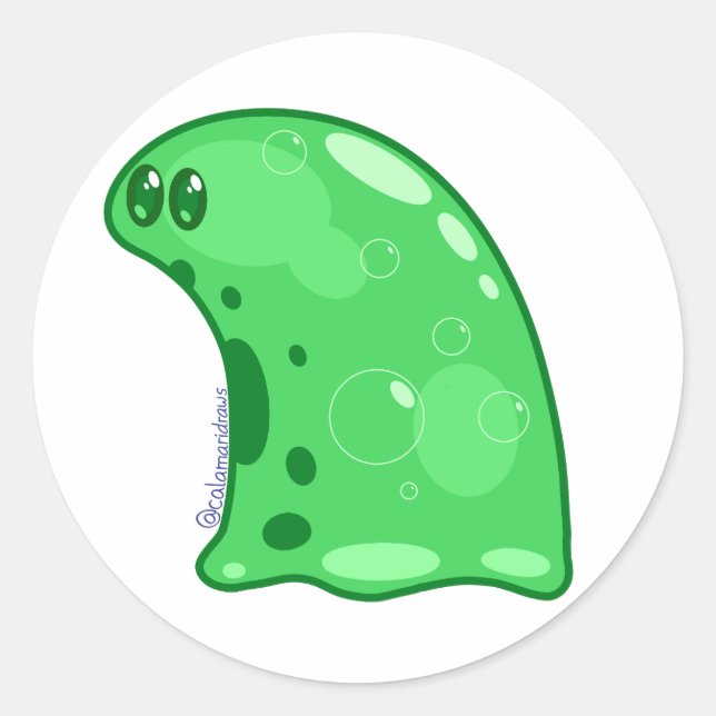 The green slime classic round sticker (Front)