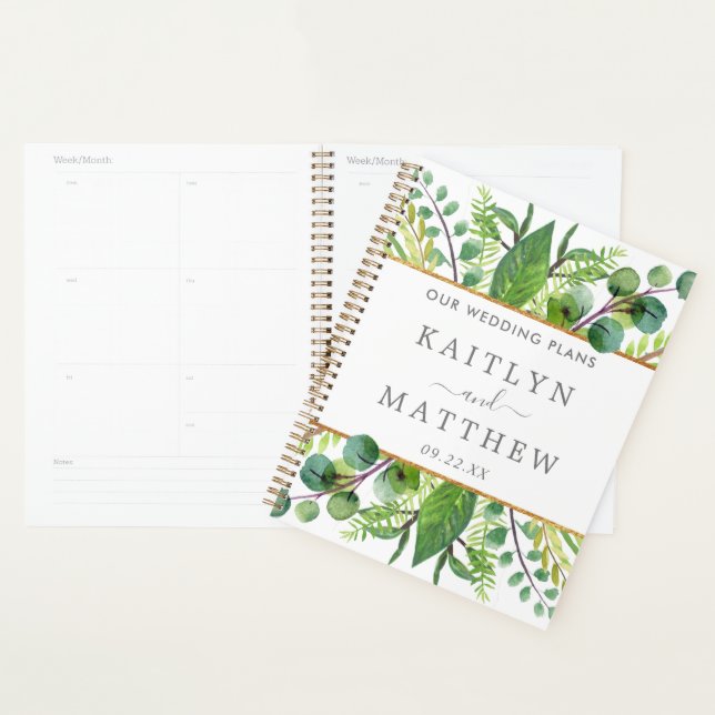 The Greenery & Gold Wedding Collection Planner (Display)