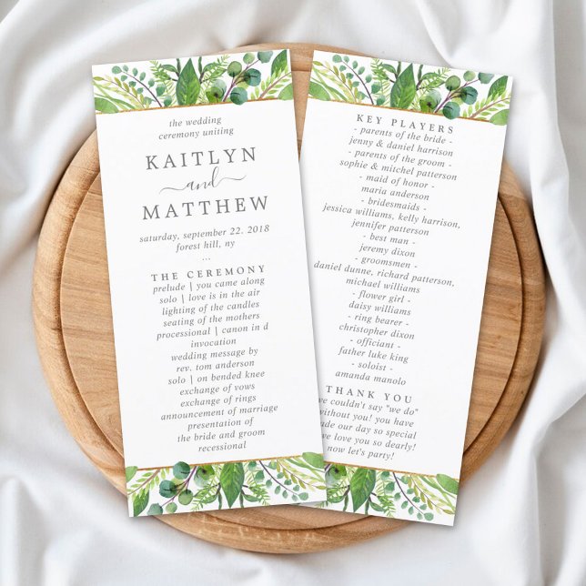 The Greenery & Gold Wedding Collection - Program (Creator Uploaded)