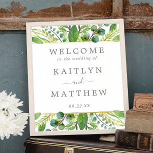 The Greenery & Gold Wedding Collection Welcome Foil Prints