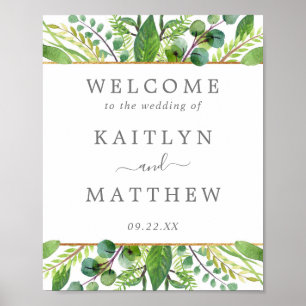 The Greenery & Gold Wedding Collection Welcome Poster