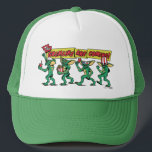 The Gremlins™ Are Coming Trucker Hat<br><div class="desc">Get ready for mischief with this bold, retro-inspired design featuring a lineup of playful gremlins marching in with snacks, 3D glasses, and movie-night chaos. With expressive poses, classic creature styling, and vibrant comic-book lettering, this artwork captures the mischievous spirit and cult-favorite energy fans love. The dynamic banner headline and colorful...</div>