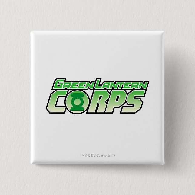 The Gren Lantern Corps Logo 2 Inch Square Button (Front)