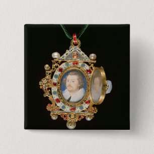 The Gresley Jewel, with miniature portraits of Sir 2 Inch Square Button