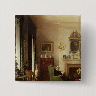 The Grey Drawing Room 2 Inch Square Button