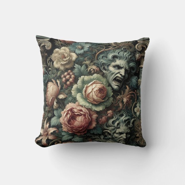 ⚰️ The Grief Council – Gothic Victorian Throw Pillow (Front)