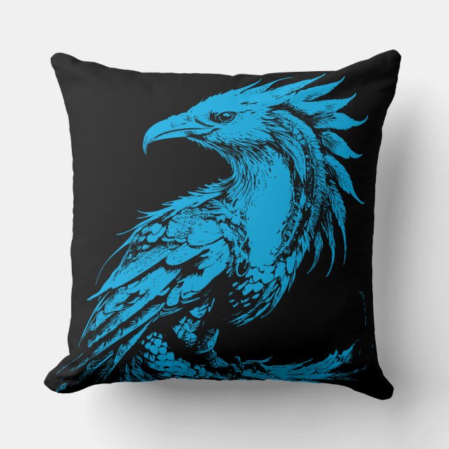 "The Griffon" Customizable Colour  Throw Pillow (Front)