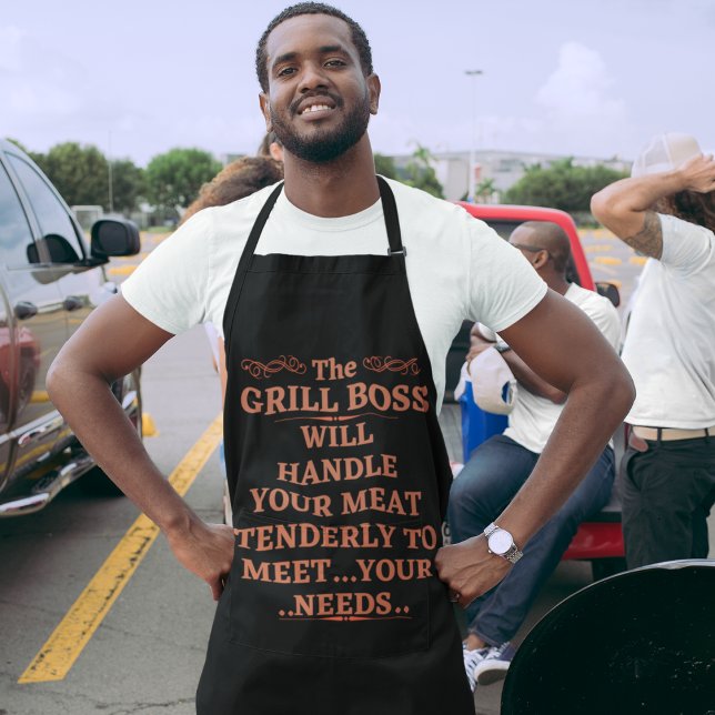 The Grill Boss Will Handle Your Meat Tenderly Apron (Creator Uploaded)