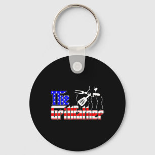 The Grill-father 4th Of July Funny Grilling Bbq Am Keychain