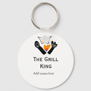 The grill master add name text cooking best barequ keychain