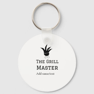 The grill master add name text cooking best barequ keychain