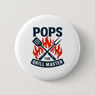 The Grill Master Bbq Father's Day Grandpa Grilling 2 Inch Round Button