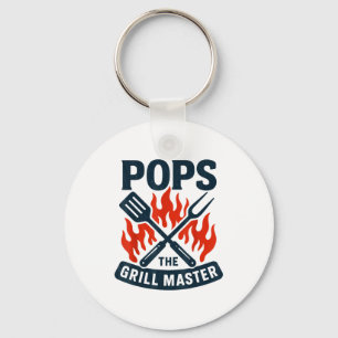 The Grill Master Bbq Father's Day Grandpa Grilling Keychain