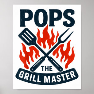 The Grill Master Bbq Father's Day Grandpa Grilling Poster