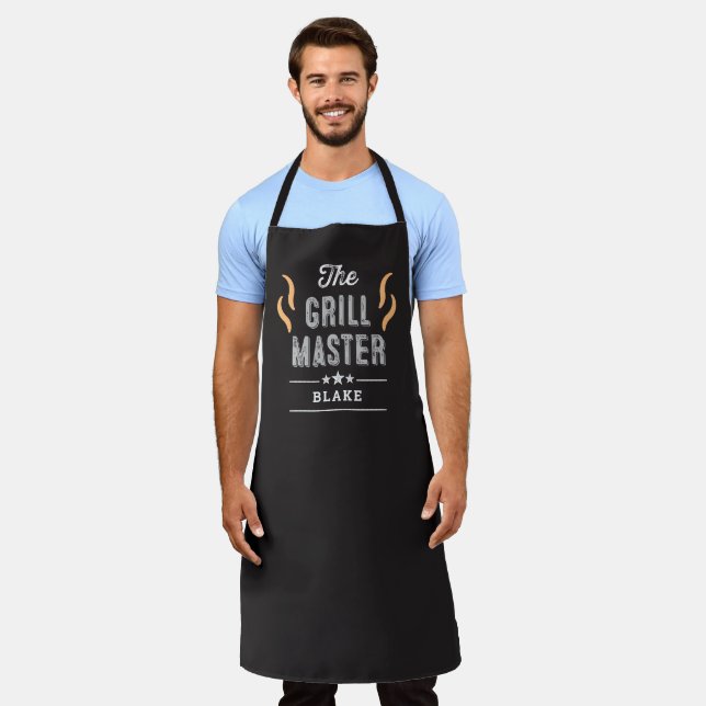 The Grill Master Editable Colour Personalized Apro Apron (Worn)