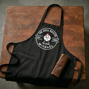 The Grill Master Established Year Name Flame Apron