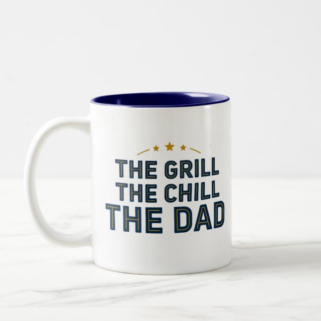 THE GRILL THE CHILL THE DAD Coffee Mug (Left)