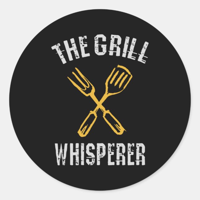 The Grill Whisperer Classic Round Sticker (Front)