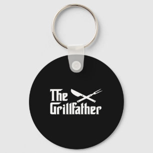 The Grillfather Bbq Grill And Smoker For Men Funny Keychain