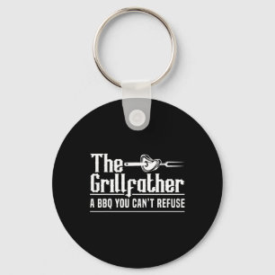 The Grillfather Bbq Grilling Grillmaster Rbecue Keychain
