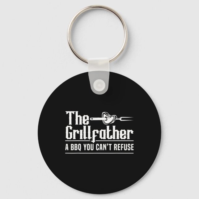 The Grillfather Bbq Grilling Grillmaster Rbecue  Keychain (Front)