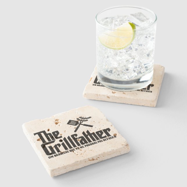 The Grillfather Stone Coaster (Side)