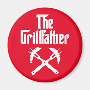 The Grillfather With Hot Dogs Magnet