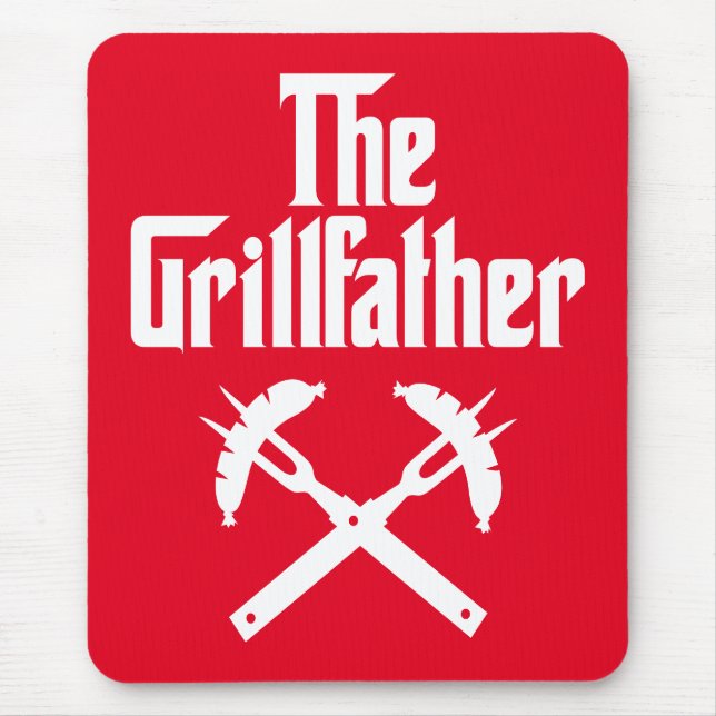 The Grillfather With Hot Dogs Mouse Pad (Front)