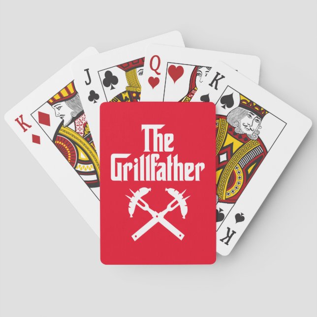 The Grillfather With Hot Dogs Playing Cards (Back)