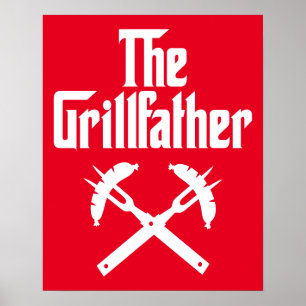 The Grillfather With Hot Dogs Poster