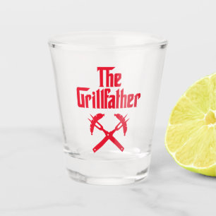 The Grillfather With Hot Dogs Shot Glass
