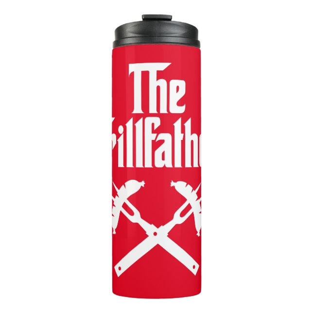 The Grillfather With Hot Dogs Thermal Tumbler (Front)
